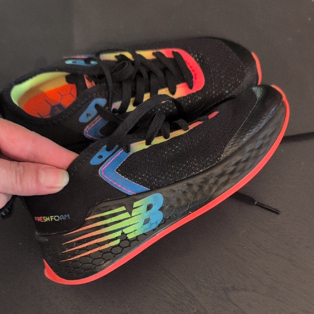New Balance Black with Multicolor Accents Sneakers